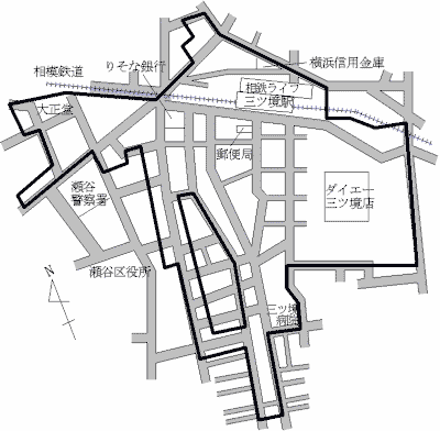 Map of Mitsukai, Seya-ku
