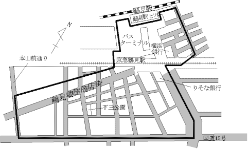 鶴見区鶴見銀座の地図