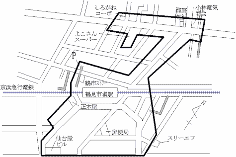 鶴見区市場の地図