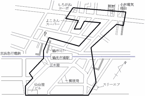 Mapa del Tsurumi Pupilo mercado