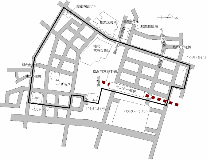 都筑区地下鉄センター南駅周辺の地図