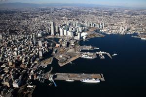 臨海部の空から映した写真