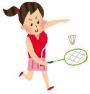 A woman who plays badminton