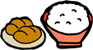 ご飯とパンのイラスト