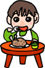 Illustration of a child eating