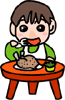 Illustration of a child eating