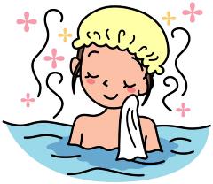 入浴をしている女性
