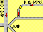 Road map leading to Kawashima Elementary School