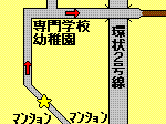 Path map overlooking Sakaigimachi