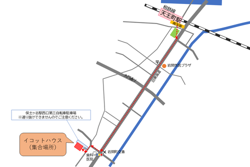 相鉄線天王町駅からの地図