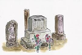 投げ込こみ塚の碑の絵