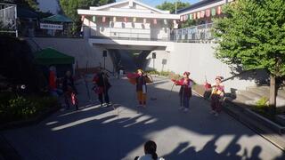 ステージでの南京玉すだれの様子