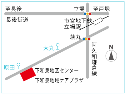 시모이즈미 지역사회보호 플라자 지도