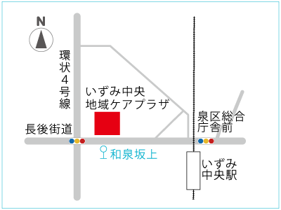 Bản đồ Trung tâm Chăm sóc Khu vực Izumi Chuo