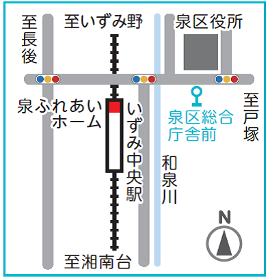 Map of Izumi Ward Health and Welfare Center (Izumi Fureai Home)
