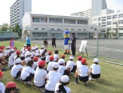 サッカー教室のあいさつの写真