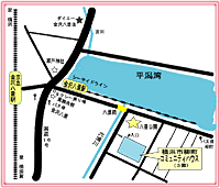 柳町コミュニティハウス地図（クリックで拡大）
