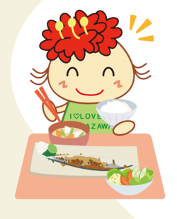 おいしく食べている画像