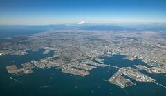 横浜港の航空写真