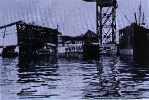 関東大震災時の新港ふ頭の写真です