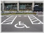 Parking space for wheelchair users