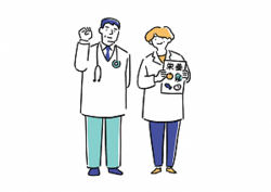Illustration of a doctor and a registered dietitian