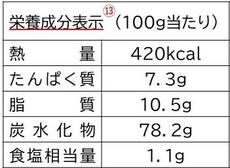 加工食品（ビスケット）の栄養成分表示の表示例