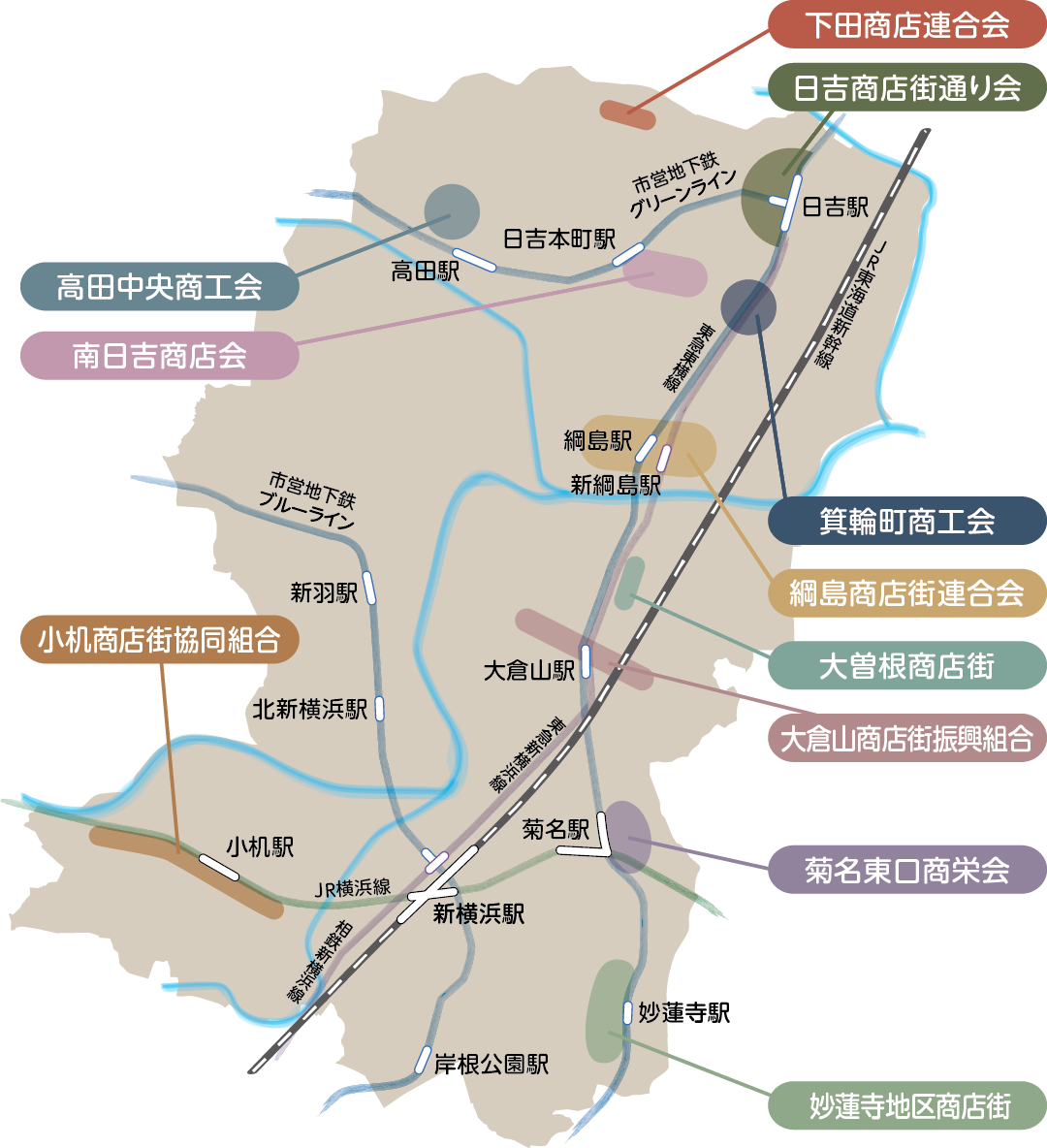 商店街の全域マップ