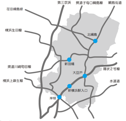 幹線道路の地図
