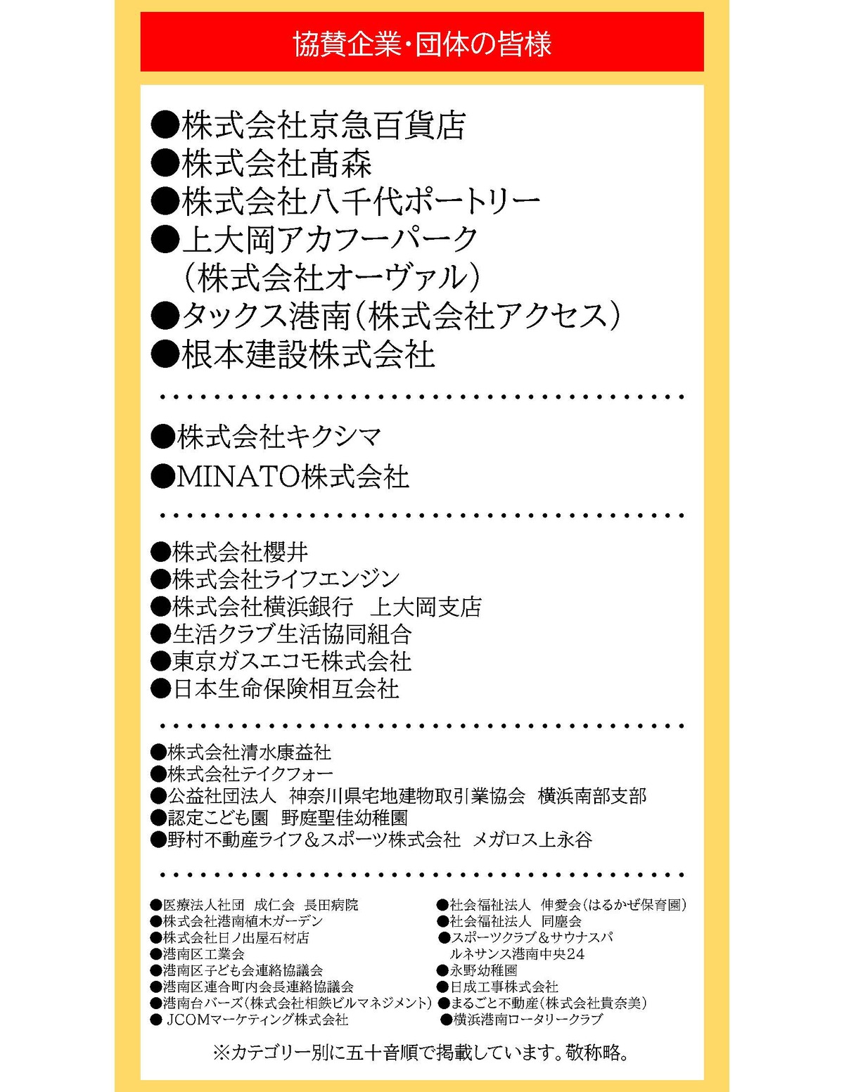 R8協賛企業・団体の皆様