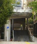 This is a photo of the entrance of the pedestrian bridge.