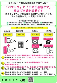8月13日以降に申請する方に向けたチラシ