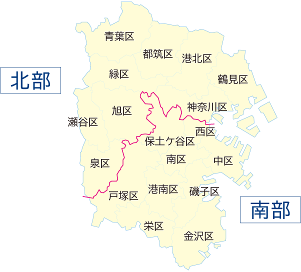横浜市の地図