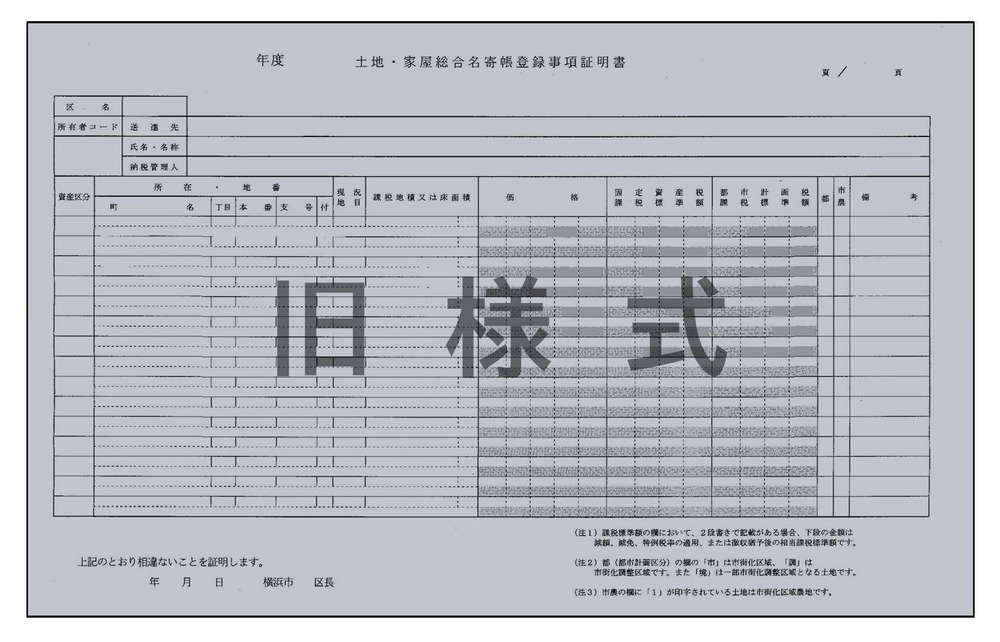 名寄帳（旧様式）