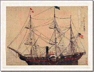 『フレガット蒸気船ポウハタン』（絵図）の画像