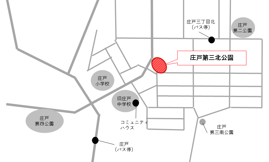 表示莊戸站附近的地圖。