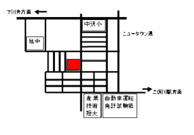 中沢ステーション近辺の地図を表示しています。