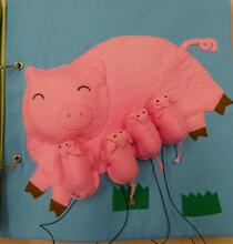 布えほん「どうぶつのおやこ」の一部分