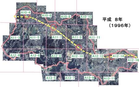 平成8年（1996年）の緑区航空写真の画像