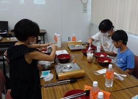 防災クッキング喫食中