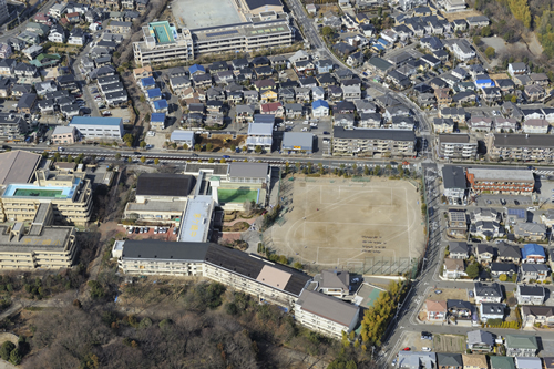 茅ケ崎中学校３０周年航空写真（付近全景）の画像