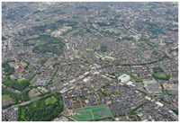 すみれが丘小学校付近航空写真の画像