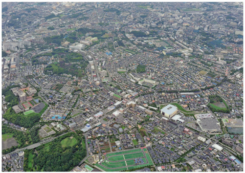 すみれが丘小学校付近航空写真の画像