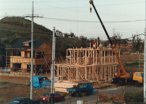 川和中学校から川和富士を眺む＜ width=