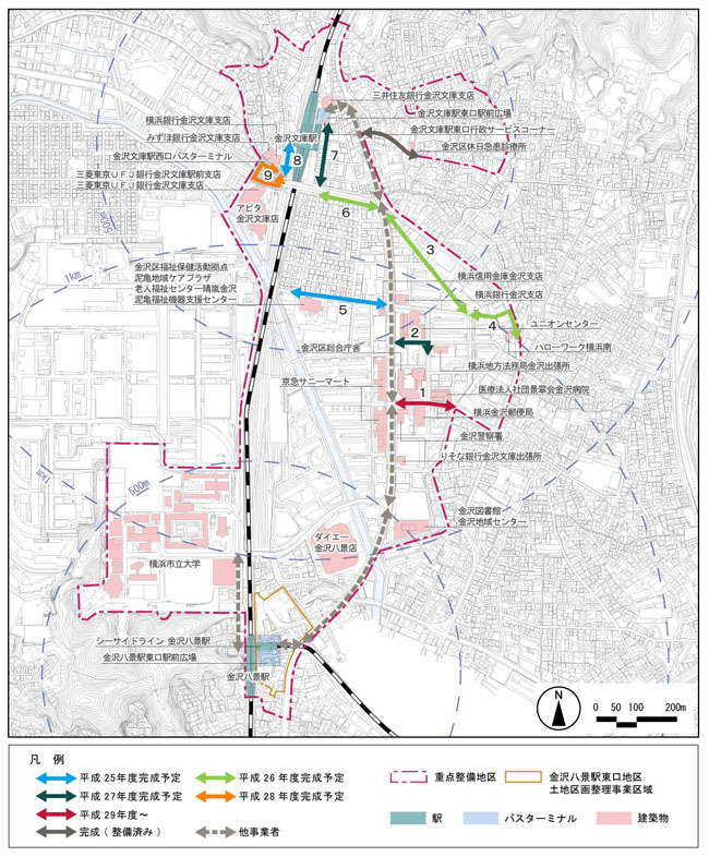 Life-related route map of Kanazawa Bunko Station and Kanazawa Hakkei Station