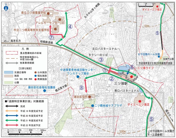 Figura del curso relacionada a la vida del alrededor del distrito de Mitsukyo Estación