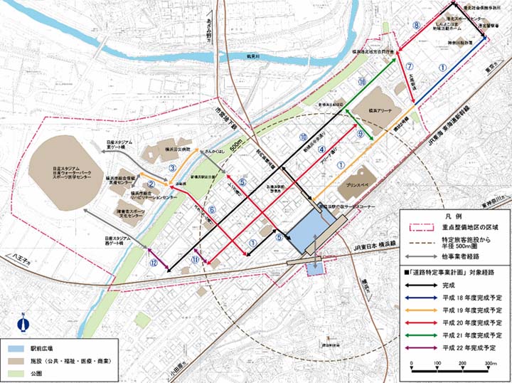 Life-related route map of Shin-Yokohama Station