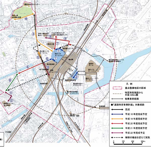 Life-related route map of Yokohama Station