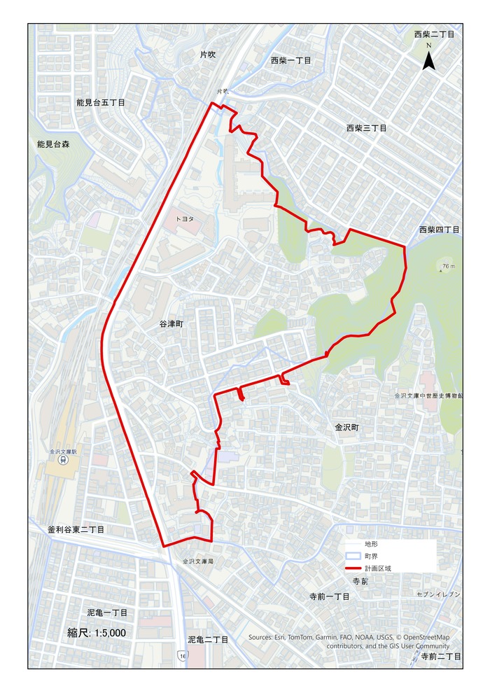 谷津町のうち京浜急行線路の西側の範囲、および釜利谷東二丁目のうち谷津町と谷津川に挟まれた範囲