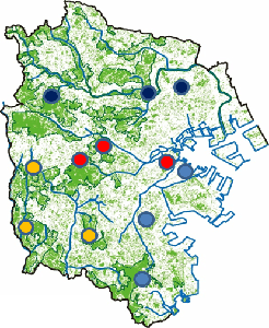 陸域調査の地点分布